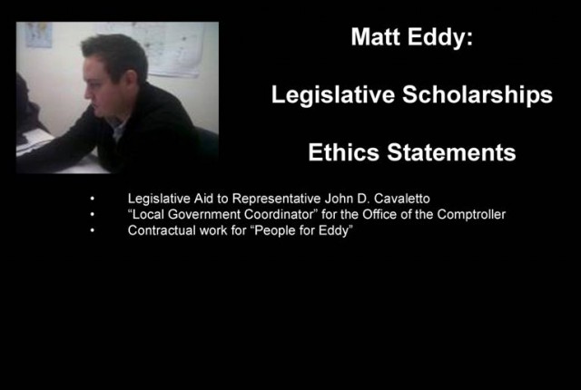 Matt Eddy,Legislative Scholarships, Ethics Statements